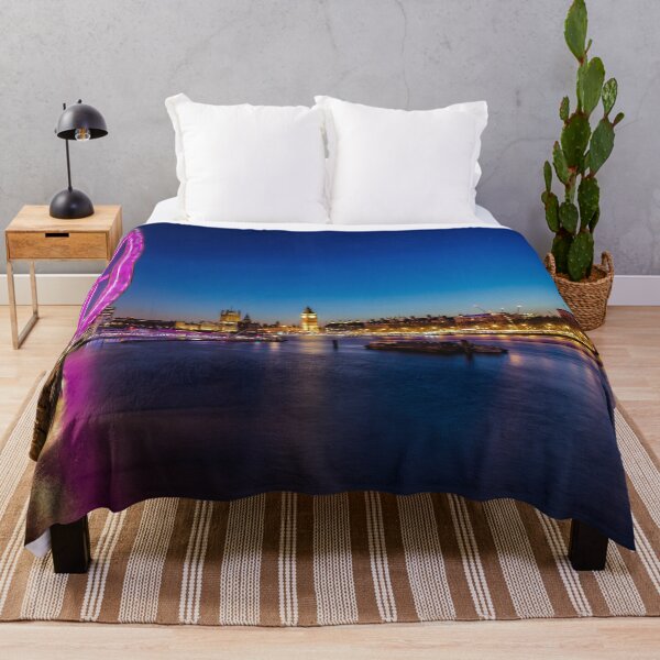 Item preview, Stunning clear night blue sky with Big Ben, London Eye, Thames River at Night designed and sold by HTPOP.