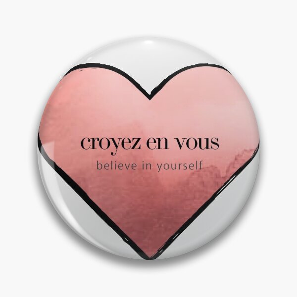 Item preview, Croyez en Vous - Believe in Yourself Watercolor Heart designed and sold by M-lee400.