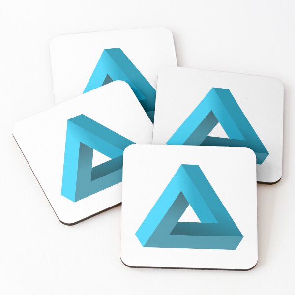 Item preview, Blue Impossible Triangle. Penrose Optical Illusion. designed and sold by TashaVector.