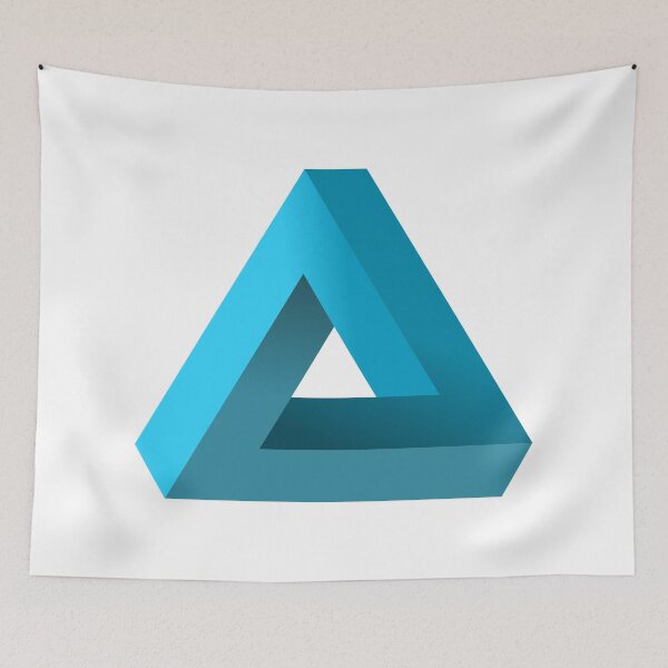 Item preview, Blue Impossible Triangle. Penrose Optical Illusion. designed and sold by TashaVector.