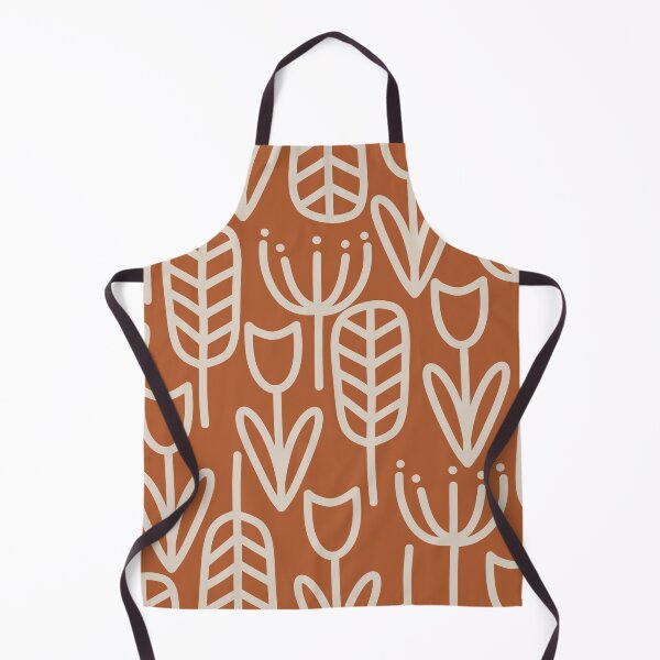 Item preview, Cheerful Garden Minimalist Botanical Pattern in Putty and Clay Rust Terracotta designed and sold by kierkegaard.