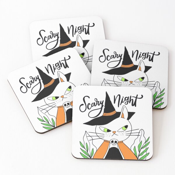 Item preview, Sacary Night-Hand Drawn Halloween Cat  designed and sold by DopeTops.