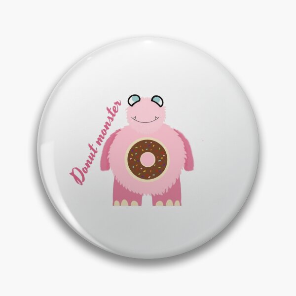 Item preview, cute pink Donut monster designed and sold by Beardeddragon13.