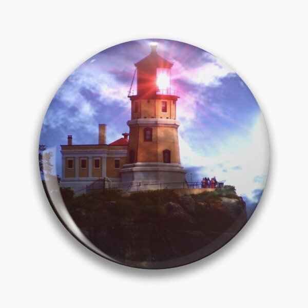 Item preview, Split Rock Lighthouse Minnesota Great Lakes Lake Superior Night Image with bright full moon Fine Art Print  designed and sold by fineartprints1.