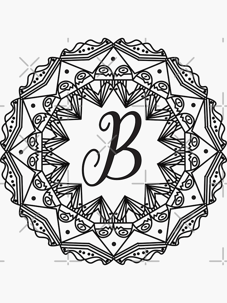 "Letter B Mandala Monogram" Sticker For Sale By ABulgov | Redbubble