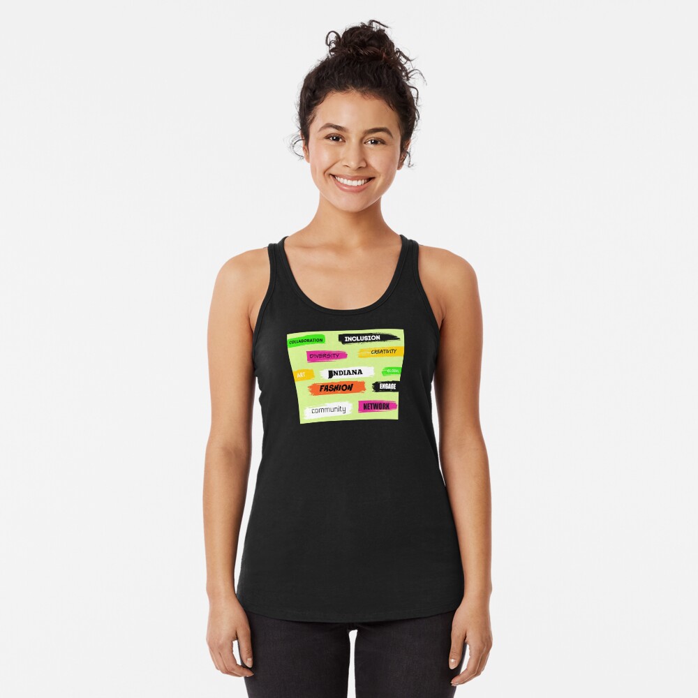 Words Print- Diversity-Inclusion- Indiana Fashion Racerback Tank Top