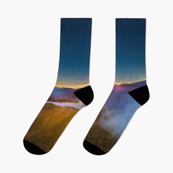 Item preview, Amazing colored sunset sky above the mountains and above the clouds in Romania on Transafagarasan road designed and sold by Ana Cristina Fluieras.