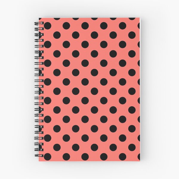 Item preview, Black Polka Dots on Coral Background designed and sold by Bumblefuzzies.