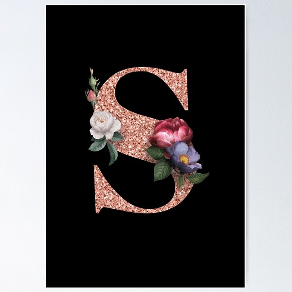 Classic and elegant floral alphabet font letter U