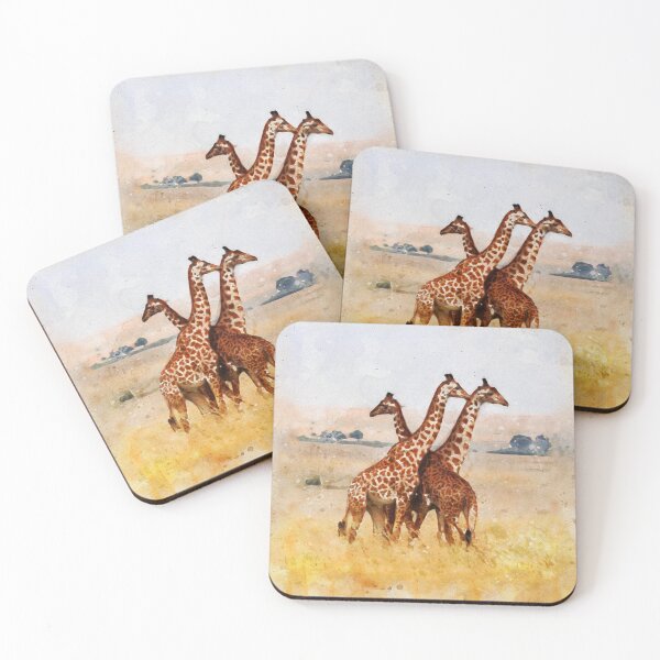 Item preview, giraffe family_watercolor painting designed and sold by shokA Design.