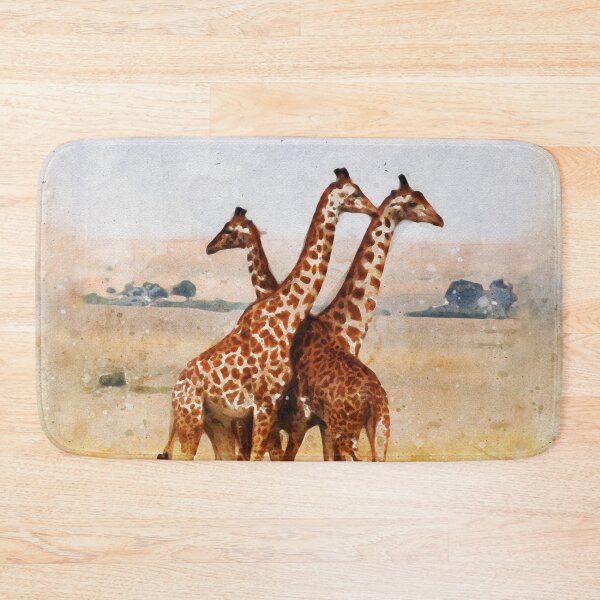 Item preview, giraffe family_watercolor painting designed and sold by shokA Design.
