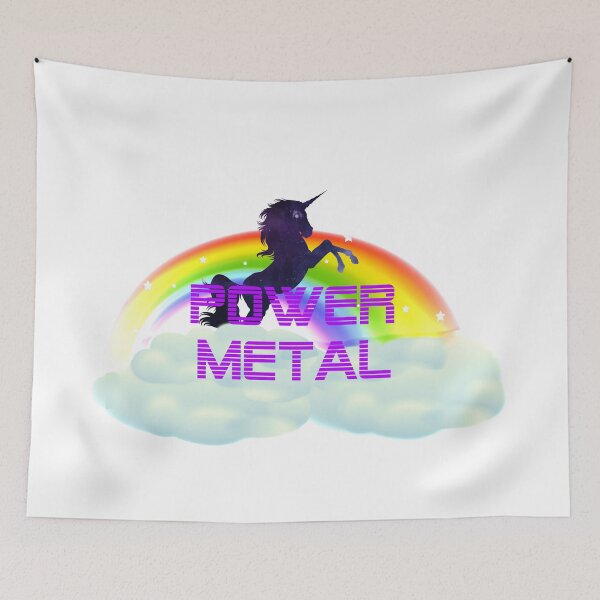 Item preview, POWER METAL SPACE UNICORN AND RAINBOW designed and sold by sherwinc.