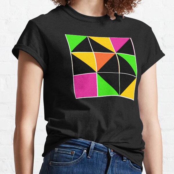 Stephen Sprouse inspired-geometric- color blocked- triangles-day glow colors Classic T-Shirt