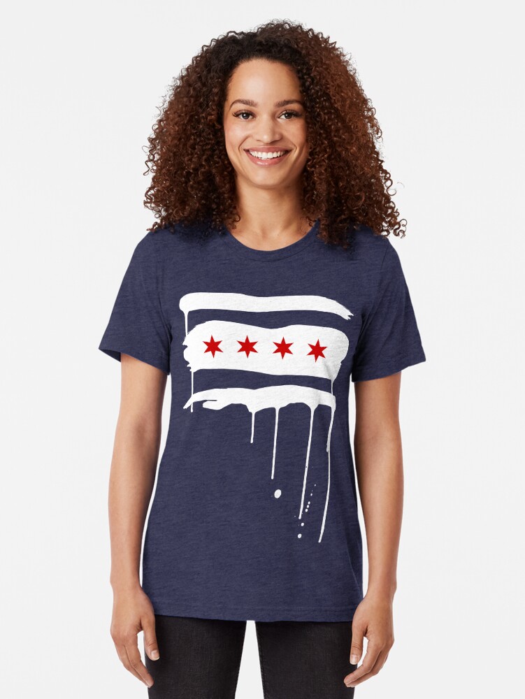 Alternate view of Chicago Flagraffiti Tri-blend T-Shirt