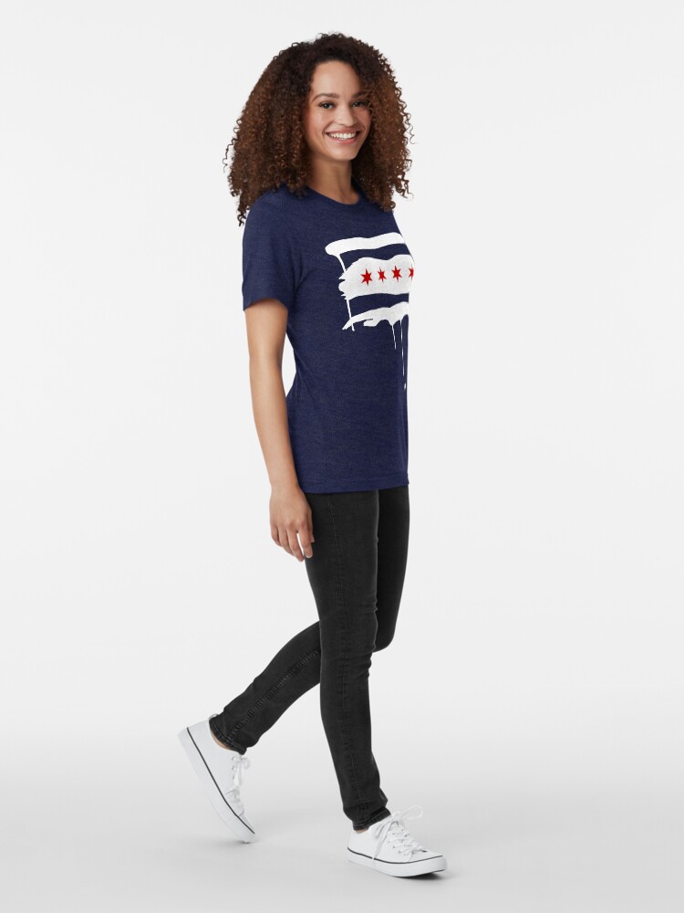 Alternate view of Chicago Flagraffiti Tri-blend T-Shirt