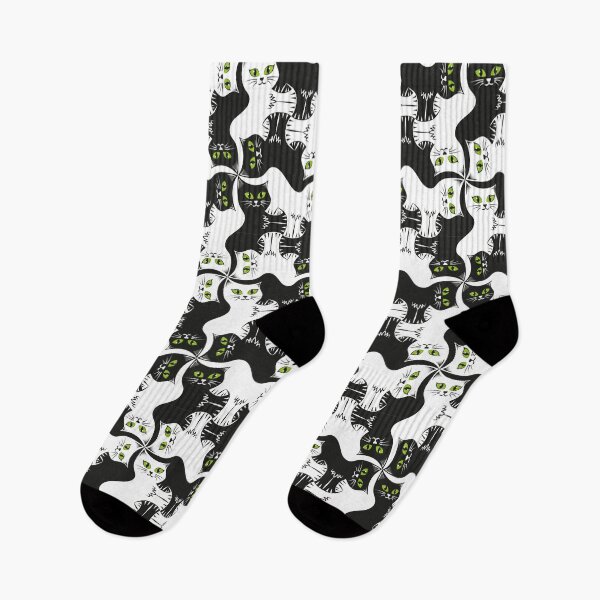 Item preview, Compact Cats - Black and White Cat Tessellation - Green Eyes designed and sold by DaveSavageArt.