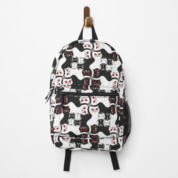 Item preview, Compact Cats - Black and White Cat Tessellation - Red Eyes designed and sold by DaveSavageArt.
