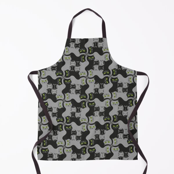 Compact Cats - Black and Grey Cat Tessellation - GreenEyes Apron