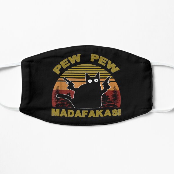 Cat Vintage PewPew Madafakas Cat Crazy Pew Vintage Funny T-Shirt Mask