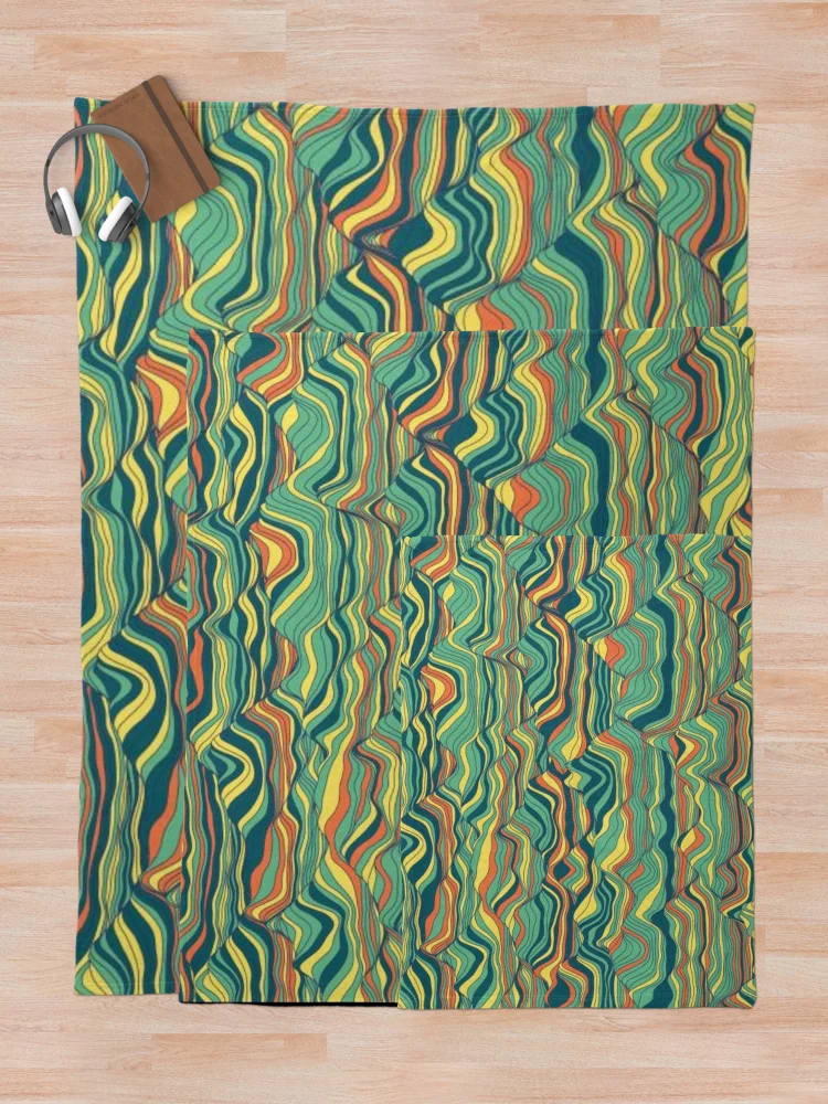 Thumbnail 5 of 6, Throw Blanket, Psychedelic striped pattern designed and sold by Rakos-Merch.