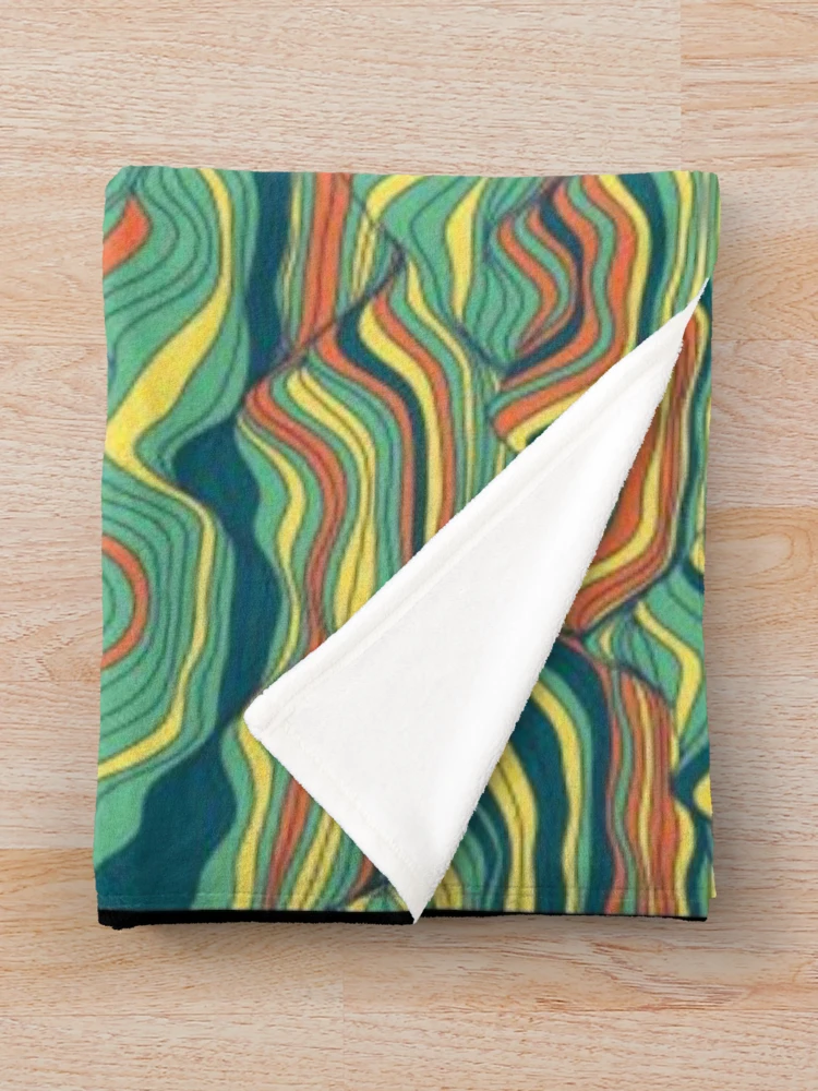 Thumbnail 3 of 6, Throw Blanket, Psychedelic striped pattern designed and sold by Rakos-Merch.