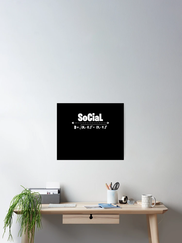 Thumbnail 2 of 3, Poster, Social Distancing - Math Formula - Teacher Distance Learning designed and sold by Dressed For Duty.