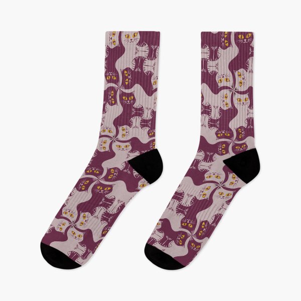 Item preview, Compact Cats - Burgundy Cat Tessellation - Amber Eyes designed and sold by DaveSavageArt.