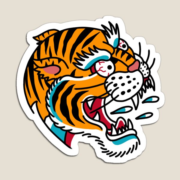 Item preview, American Traditional Tiger Tattoo designed and sold by Uprise.