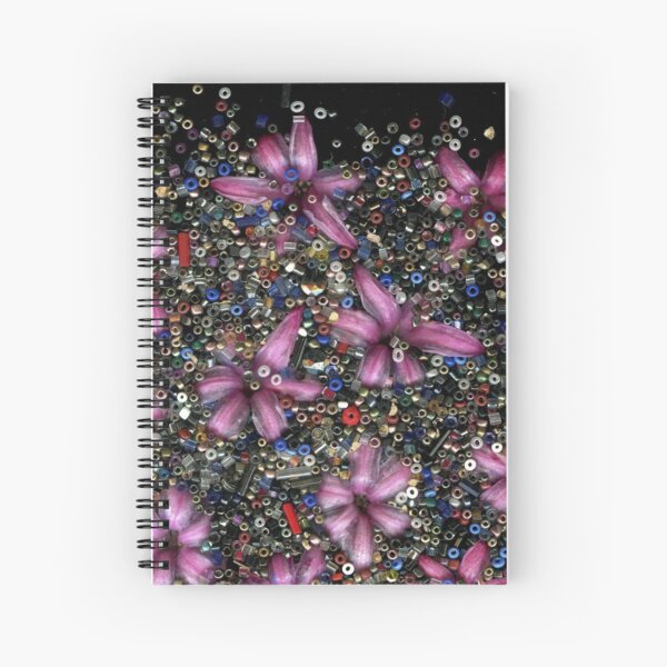 Vivid Colors Dark Floral Spiral Notebook