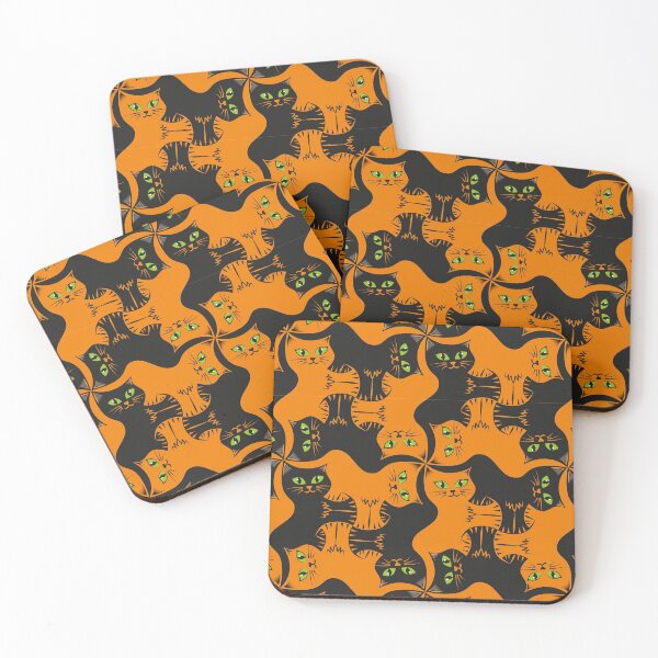 Item preview, Compact Cats - Halloween Cat Tessellation designed and sold by DaveSavageArt.