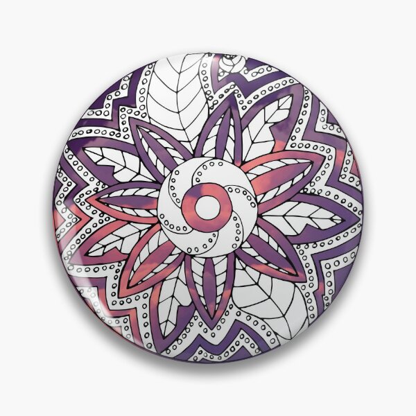 Item preview, Floral Mandala Abstract Pink Purple Clouds designed and sold by djal-lk.