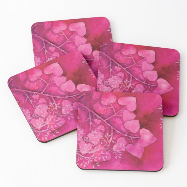 Item preview, Vibrant Pink Leaves in Watercolor designed and sold by Kelly Roy.