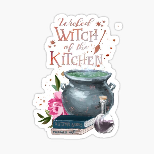 Vista previa del artículo con la obra «Bruja malvada de la cocina», diseñado y vendido por SpookyBat.