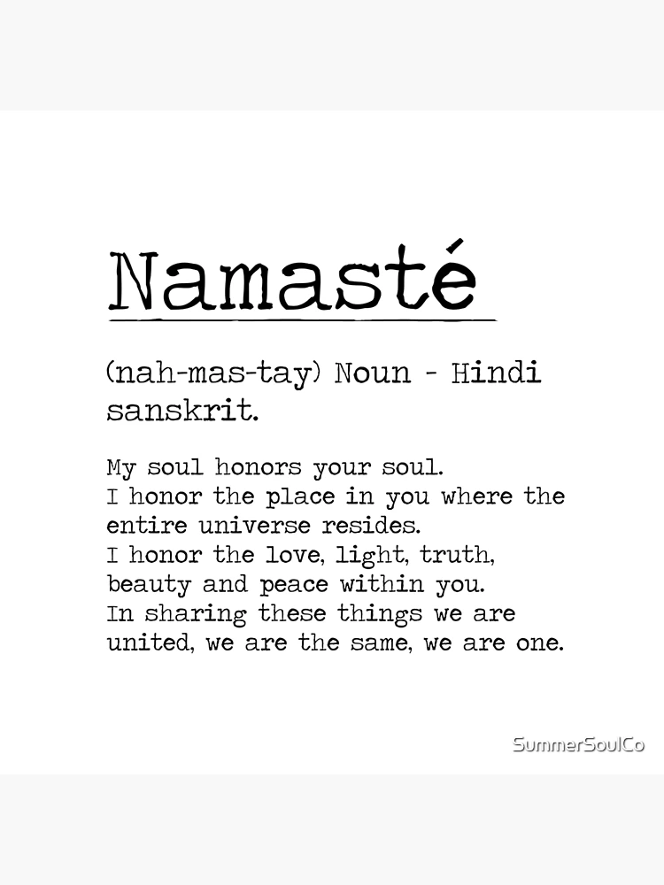 Namaste – and the meaning of, Yoga Quote, Green Watercolor