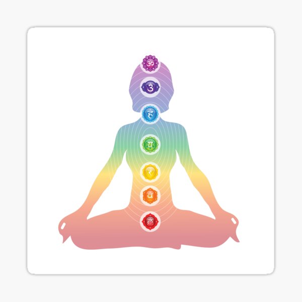 Aperçu de l'œuvre Silhouette de femme sept symboles de chakra - 38 créée et vendue par serenaking.