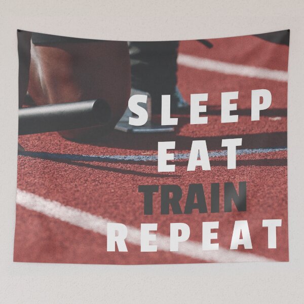 Item preview, Sleep, Eat, Train, Repeat - Track Workout. Crouch start designed and sold by JellyBeenzz.