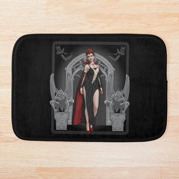 Vampire Celeste looks thirsty for Blood Bath Mat