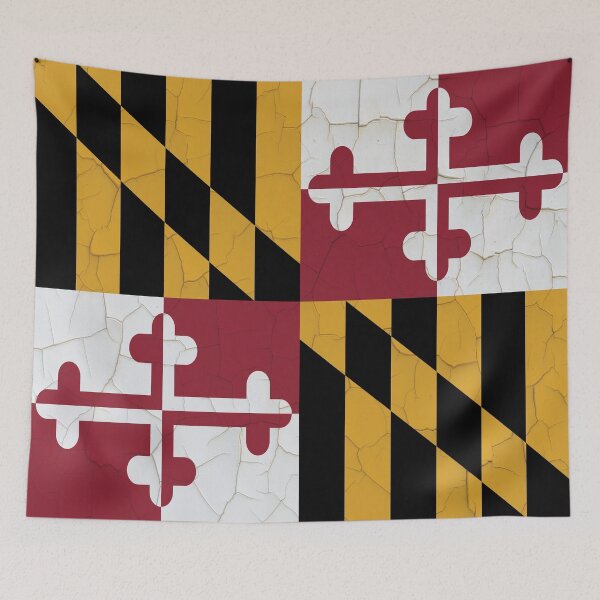 Item preview, Maryland Flag Grunge Wall designed and sold by TRowanDesign.
