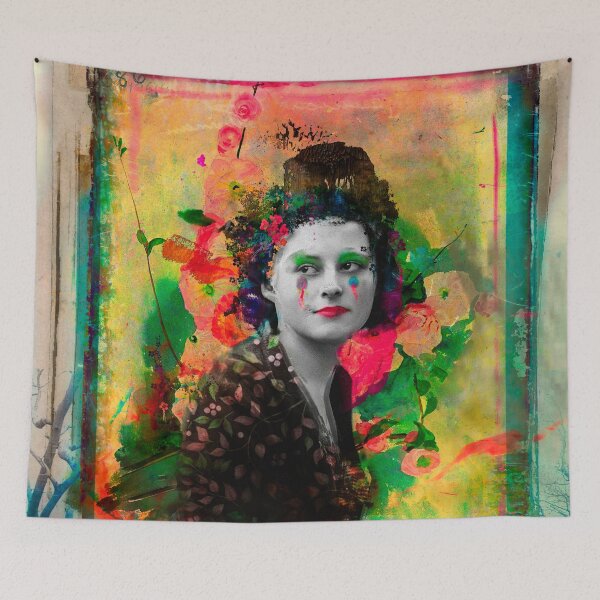 Item preview, Colorful tears, collage woman portrait designed and sold by VictoriaHerrera.