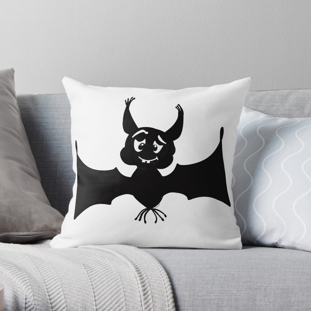 Billy the Halloween Bat Throw Pillow