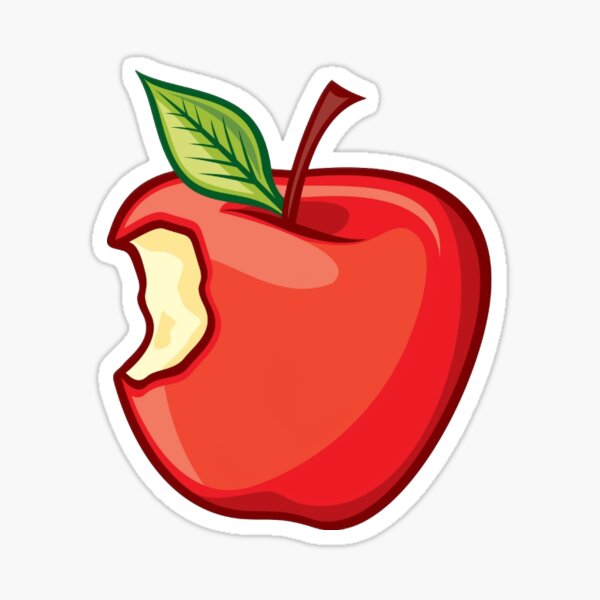 Cute Red Apple Sticker - Sticker Mania
