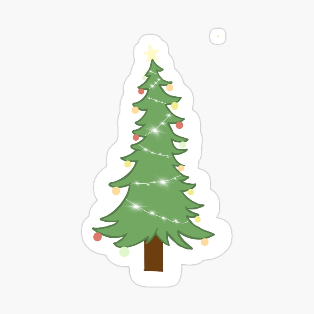 Preppy Pink Christmas Tree Sticker for Sale by EpicCreation