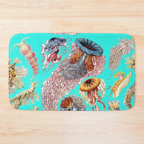 Item preview, JELLYFISH ,OCEAN SEA LIFE SCENE DISCOMEDUSAE,NUDIBRANCHIA IN AQUA BLUE designed and sold by BulganLumini.