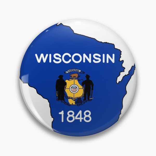 Item preview, Wisconsin state with flag designed and sold by okunicka.