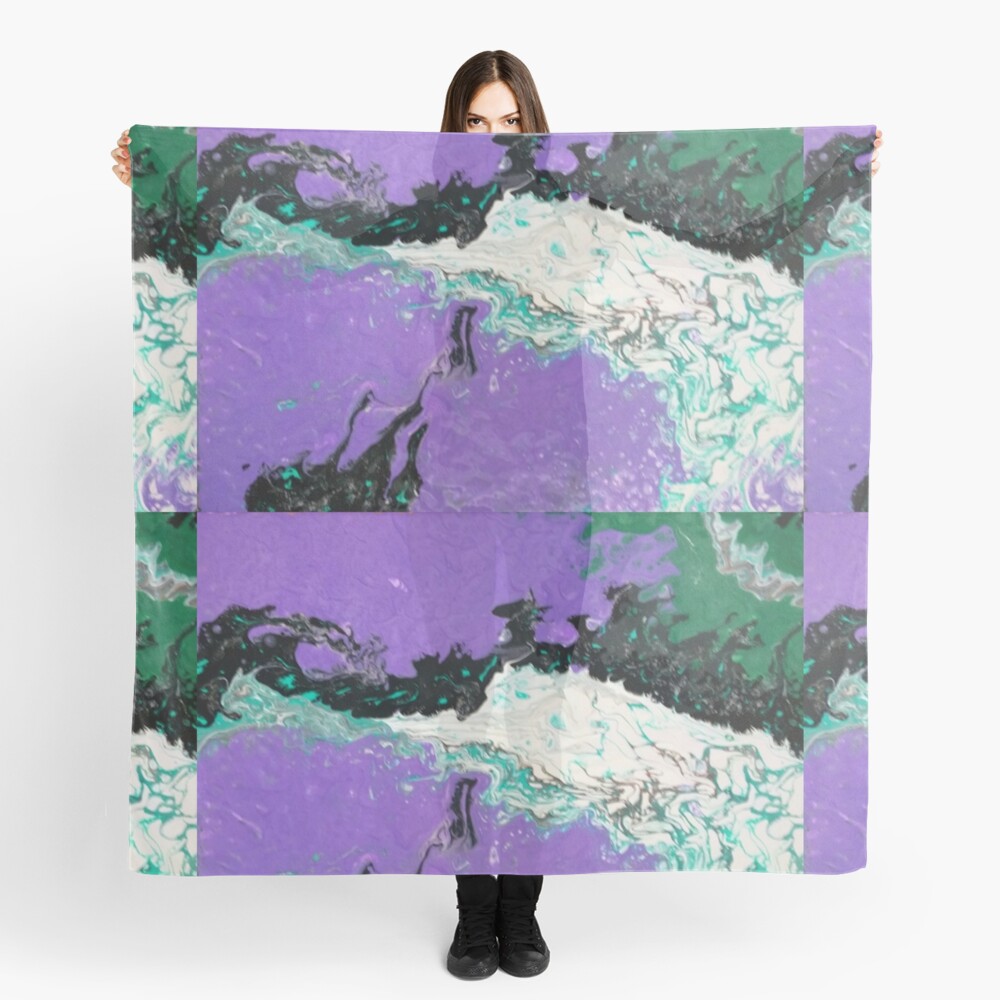Abstract Painting-"Mardi Gras" Scarf