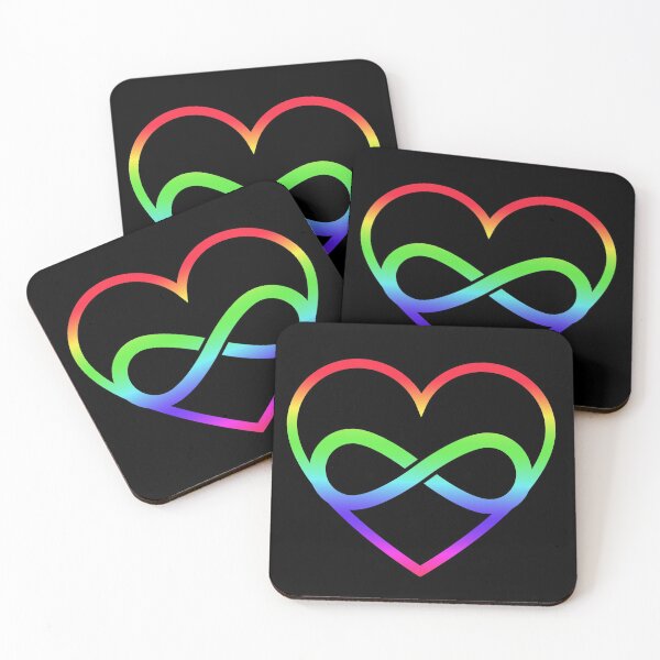 Item preview, rainbow polyamory heart infinity designed and sold by chihuahuashower.