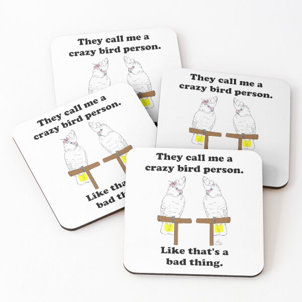 Item preview, Crazy Bird Person with Goffin Cockatoos designed and sold by Laughing Parrot Studio.