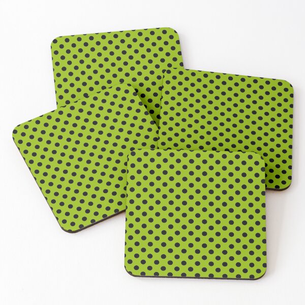 Item preview, Black Polka Dots on  Apple Green Background designed and sold by Bumblefuzzies.