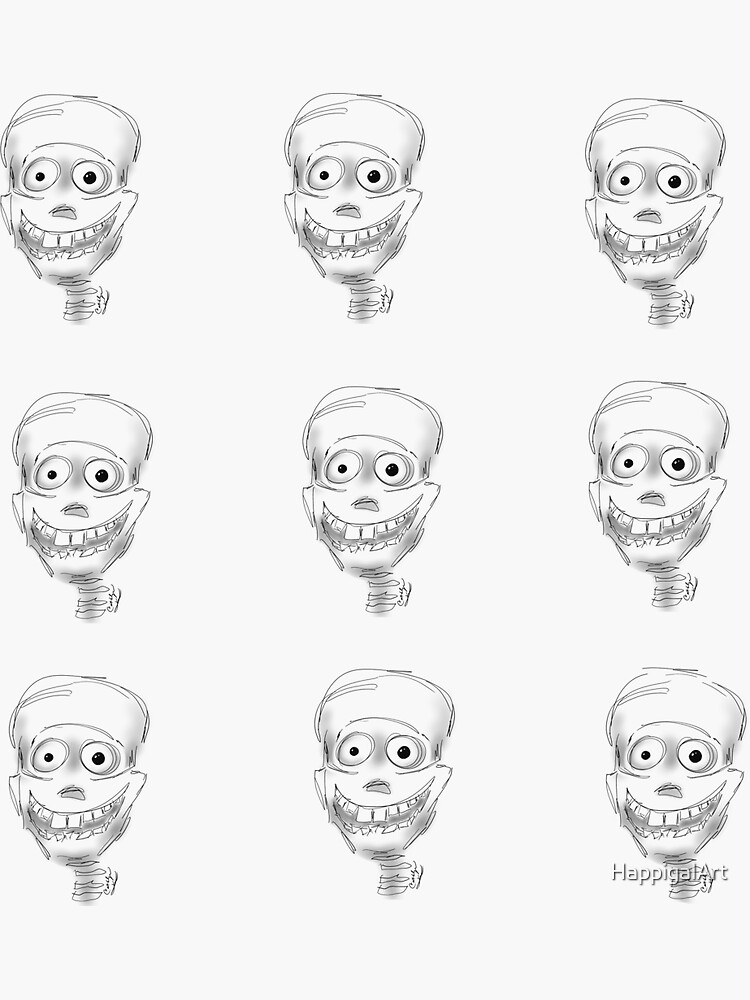 Artwork view, Harry the Halloween Skeleton Stickers designed and sold by HappigalArt