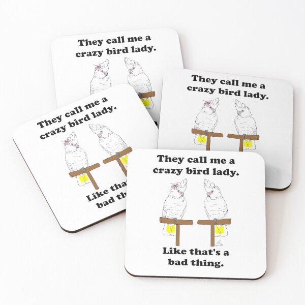 Item preview, Crazy Bird Lady with Goffin Cockatoos designed and sold by Laughing Parrot Studio.